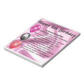 Kleindochter gedicht 16e verjaardag notitieblok (Linkerzijde)