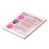 Kleindochter gedicht - 21ste verjaardag notitieblok (Linkerzijde)