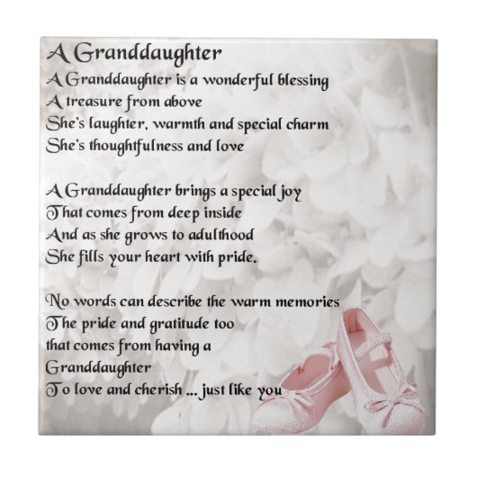 Kleindochter gedicht - design balletschoenen tegeltje (Voorkant)