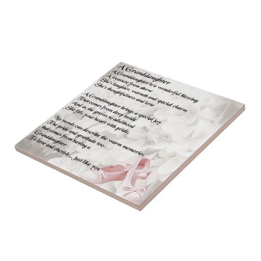 Kleindochter gedicht - design balletschoenen tegeltje (Zijkant)