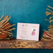 Kleindochter GEDICHT Doop FOTO Roze Bloemen Fotoplaat (Zijkant)