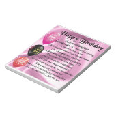 Kleindochter gedicht - Happy Birthday Design Notitieblok (Linkerzijde)