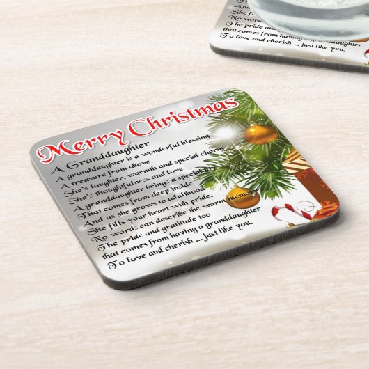 Kleindochter gedicht - kerstontwerp bier onderzetter (Linkerzijde)