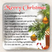 Kleindochter gedicht - kerstontwerp bier onderzetter (Voorkant)