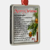 Kleindochter gedicht - kerstontwerp metalen ornament (Rechts)