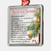 Kleindochter gedicht - kerstontwerp metalen ornament (Links)