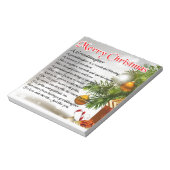 Kleindochter gedicht - kerstontwerp notitieblok (Linkerzijde)