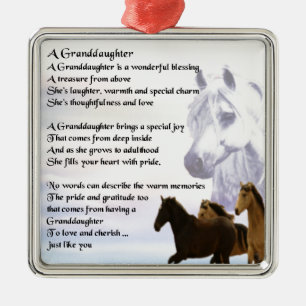Kleindochter gedicht - Ontwerp voor paarden Metalen Ornament
