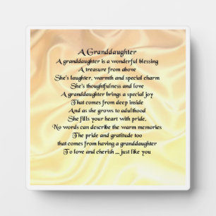 Kleindochter gedicht Plak - Cream Silk-ontwerp Fotoplaat