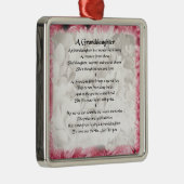 Kleindochter gedicht - Roze Floral Design Metalen Ornament (Rechts)