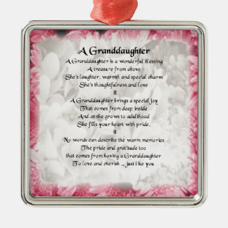 Kleindochter gedicht - Roze Floral Design Metalen Ornament