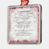Kleindochter gedicht - Roze Floral Design Metalen Ornament (Links)