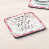 Kleindochter gedicht - Roze Floral Design Onderzetter (Linkerzijde)