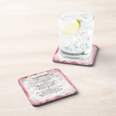 Kleindochter gedicht - Roze Floral Design Onderzetter (Rechterzijde)