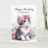 Kleindochter Gefeliciteerd Cute Kitten Kaart (Voorkant)