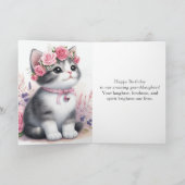 Kleindochter Gefeliciteerd Cute Kitten Kaart (Binnen)