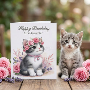 Kleindochter Gefeliciteerd Cute Kitten Kaart