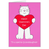 Kleindochter Gelukkige Valentijnsdag Witte Kat (Voorkant)