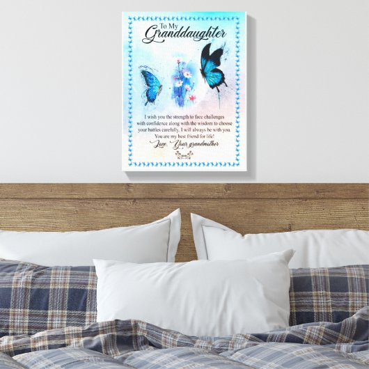 Kleindochter Gift | Love Grandmoeder Family Group Canvas Afdruk (Insitu (Slaapkamer))