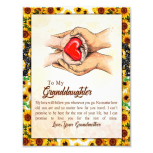 Kleindochter Gift Love Grandmoeder Family Group Foto Afdruk