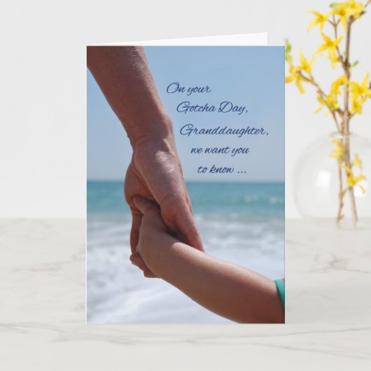 Kleindochter Gotcha Adoptie Jubileum Dag Kaart (Gele Bloem)