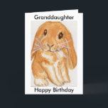 Kleindochter Grandson Rabbit verjaardagspersonalis Kaart<br><div class="desc">Ik heb deze schattige kaart gemaakt met mijn originele waterverf kunst van een schattig gehakt konijn.  U kunt het personaliseren,  met inbegrip van het versum.  Bekijk mijn overeenkomende objecten in mijn bunny konijnensecties.</div>