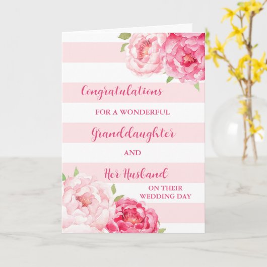 Kleindochter & Haar man Gefeliciteerd Kaart (Gele Bloem)