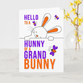 Kleindochter Hallo een Hunny van een Grand Bunny Kaart (Gele Bloem)
