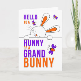 Kleindochter Hallo een Hunny van een Grand Bunny Kaart