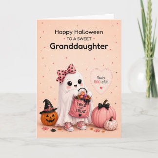 Kleindochter Halloween Cute Geest Kaart
