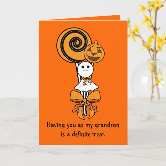 Kleindochter Halloween Kaart: Drie zoete lekkernij Kaart (Gele Bloem)