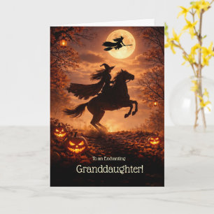 Kleindochter Halloween met Heksen Kaart
