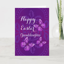 Kleindochter / Happy Easter - Paarse vlinders Feestdagen Kaart