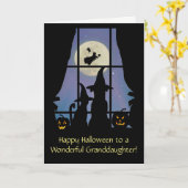 Kleindochter Happy Halloween Schattigee hond en ka Kaart (Gele Bloem)