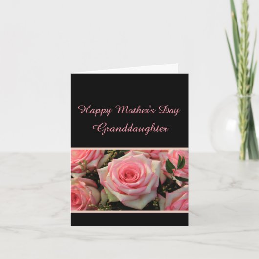 kleindochter Happy Moederdag roos kaart (Voorkant)