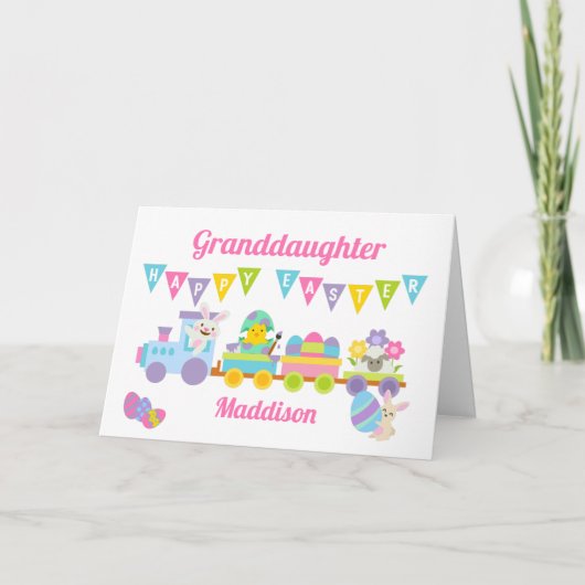 Kleindochter Happy Paasopleiding - Roze Kaart koni (Voorkant)