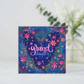 Kleindochter Hart Bloemen Valentijn kaart (Staand voorkant)