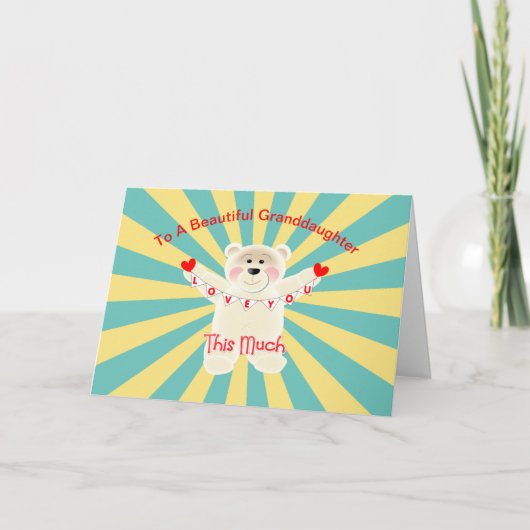 Kleindochter houdt van je Schattigee teddybeer Kaart (Voorkant)