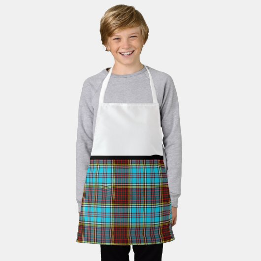 Kleindochter houdt van koken kerst tartan rok schort (Gedragen)