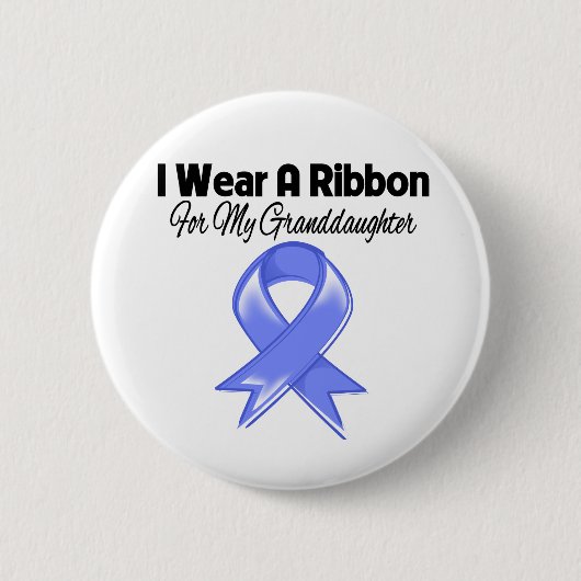 Kleindochter - Ik Draag Periwinkle Ribbon Ronde Button 5,7 Cm (Voorkant)