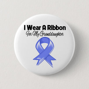 Kleindochter - Ik Draag Periwinkle Ribbon Ronde Button 5,7 Cm