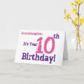 Kleindochter is 10 jaar in het paarse roze. kaart (Gele Bloem)