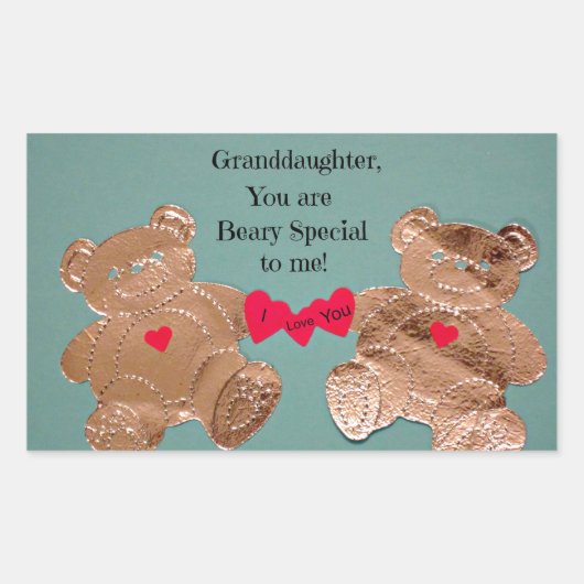 Kleindochter, je bent speciaal voor mij. rechthoekige sticker (Voorkant)