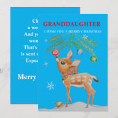 Kleindochter kerstfeestdag Kaart (Voorkant / Achterkant)