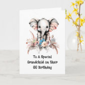 Kleindochter kleinzoon safari oerwoud verjaardagsw kaart (Gele Bloem)