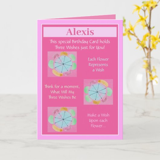 Kleindochter komt in aanmerking voor een persoonli kaart (Gele Bloem)