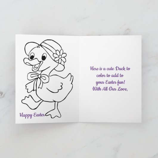 Kleindochter Lamb Paasvakantie Kaart (Binnen)