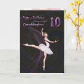 Kleindochter leeftijd 10, een ballerina verjaardag kaart (Gele Bloem)