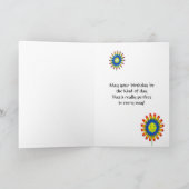 Kleindochter leeftijd 1, een gelukkige bloemen kaa kaart (Binnen)