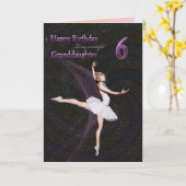 Kleindochter leeftijd 6, een ballerina verjaardags kaart (Gele Bloem)